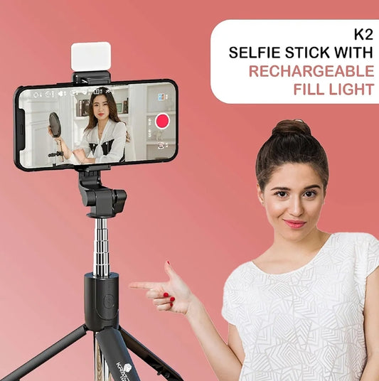 3-in-1 Bluetooth Selfie Stick with Tripod & LED Light.